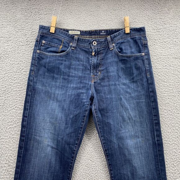 AG Adriano Goldschmied Men's Straight Jeans - Dark Blue - Picture 3 of 16